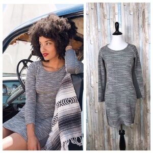 Marine Layer - Women's Gray Knit Long-Sleeve Sweater Dress